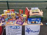 Raffle stall raising money for  a suicide prevention charity