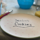Pottery painted plate - Santa's Cookies plate