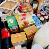 Lots of coffee, tea and cakes bought at the shop 