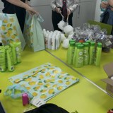Young people putting together the care packages